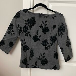 Size 4 White House Black Market Black Rose Top